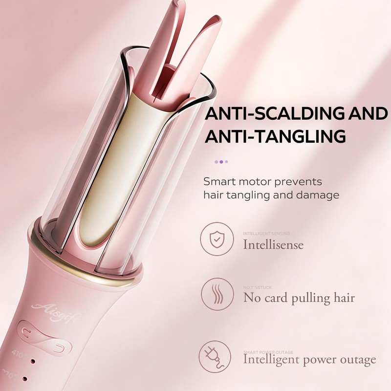Whiteleopard Automatic Hair Curling Iron,Negative Ion Rotating Hair Curler,3 Temperature