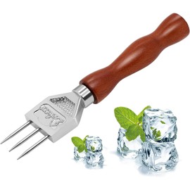 Lyyxjsltd Ice Pick, Ice Splitter, 3 Blades, Stainless Steel, Hand Operated, Ice Breaking Tool, Hand Operated, Anti-Slip, Wooden Handlebar Tender, Restaurants, Restaurants, Restaurants, Bars, Cooking