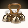 4-bell Embossed Brass Altar Bells