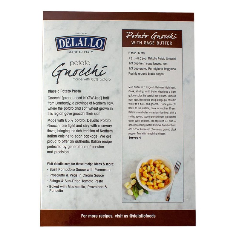 DeLallo Traditional Italian Potato Gnocchi, 1lb