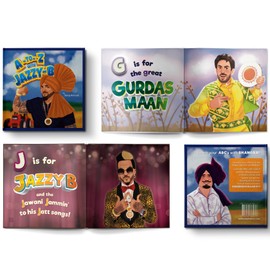 Punjabi Kids Bhangra ABC Alphabet Book - A to Z with Jazzy B! Learn the English alphabet with Jazzy B, Diljit, Karan Aujla, Miss Pooja, Sidhu Moosewala, and more!