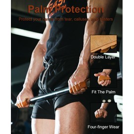 SUJAYU Leather Weight Lifting Gloves, Lifting Grips Weightlifting Gloves for Men Women, Weight Glove Gym Glove for Weightlifting Deadlifts Exercise (Dark Grey)