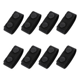 Larrel 8 Pcs Nylon Duty Belt Keepers, Double Snaps Belt Keepers for Duty Belts 2.5 Inch Wide Security Belts Loop Utility Police Equipment Accessories(Black)