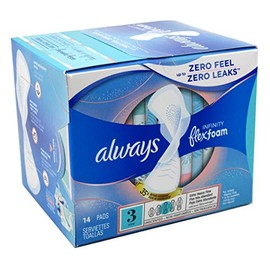 Always Pads Size 3 Infinity With Flex Foam (14 Count) Extra Heavy Flow (Pack of 3)