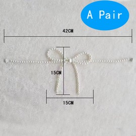 2PCS Pearl Curtain Tiebacks Clips, Magnetic Curtains Tie, The Most Convenient Drape Tie Backs, Curtain Holdbacks for Decorativing (White A)