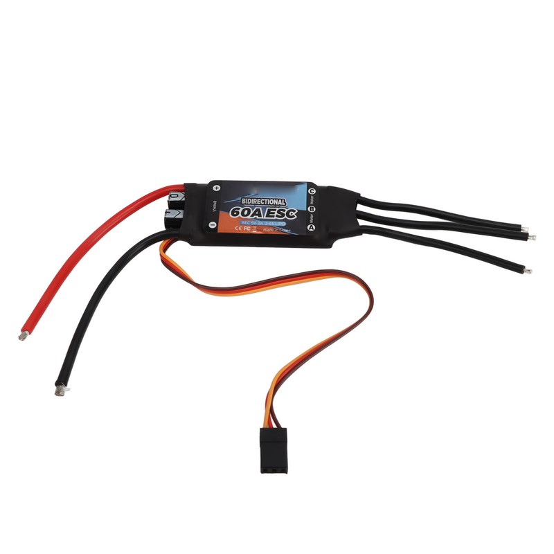 Black 60A Bidirectional Brushless ESC Rapid Response Brushless Electric Speed