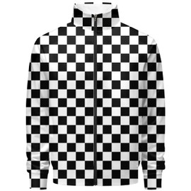 COCYPAN 011 black sweatsuit men,white sweatsuit men,plaid suits for men,Black And White Suit For Men,mens 2 piece sweatsuits sets,Checkered Jacket,Mens Sweatsuit Set,011-XL