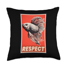 Beta Fish Axisone Beta Fish Animal Respect Vintage Retro Throw Pillow, 18x18, Multicolor