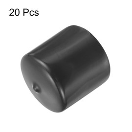 sourcing map 20pcs Rubber End Caps 44mm(1 3/4") ID Vinyl Round Tube Bolt Cap Cover Thread Protectors Dark Gray