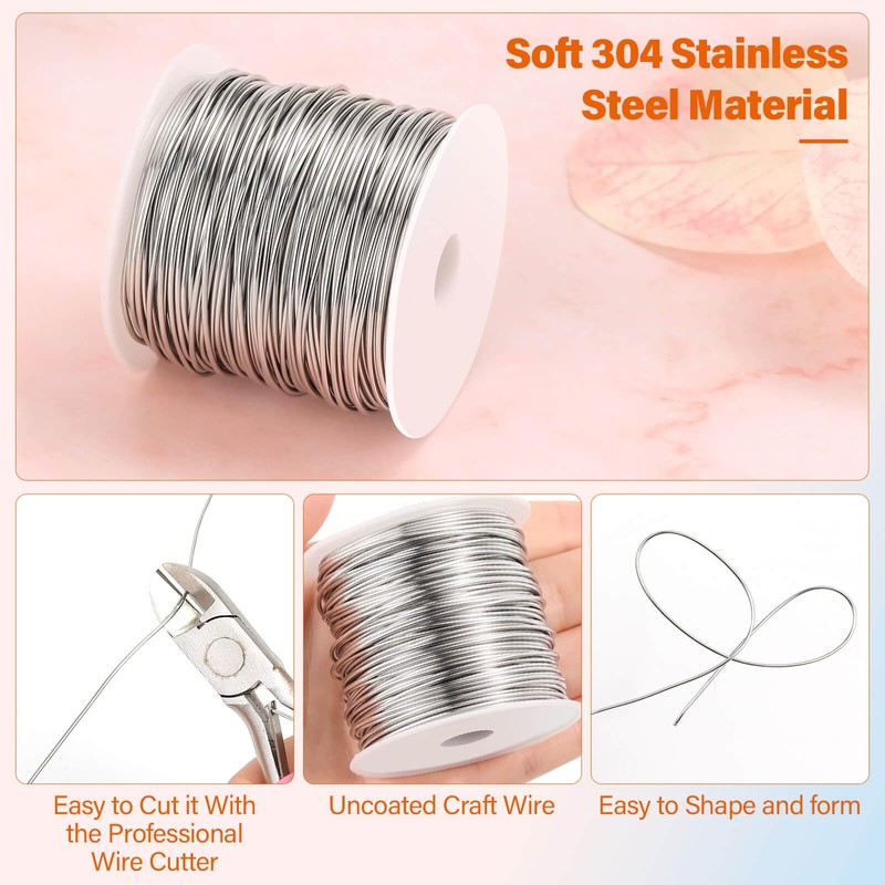cridoz 18 Gauge Stainless Steel Wire for Jewelry Making, 1mm