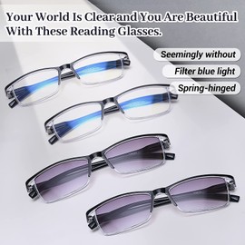 LUFF 4pairs Reading Glasses Lightweight Computer Eyeglasses