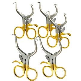 Peiatric Gelpi Retractor 3.5" Self-Retaining with Lock Ratcheting Mechanism Gold Rings Veterinary Retractor - German Stainless Steel (5)