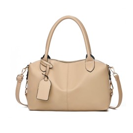 NICOLE & DORIS Womens Tote Handbag Elegant Top Handle Bags Stylish Shoulder Bags Soft PU Leather Crossbody Bag Waterproof Shopper Handbags Khaki