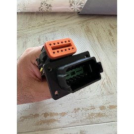 Deutsch 6" Assembled Black Flanged Mount Deutsch 12Pin,16 AWG waterproof Pigtail Harness