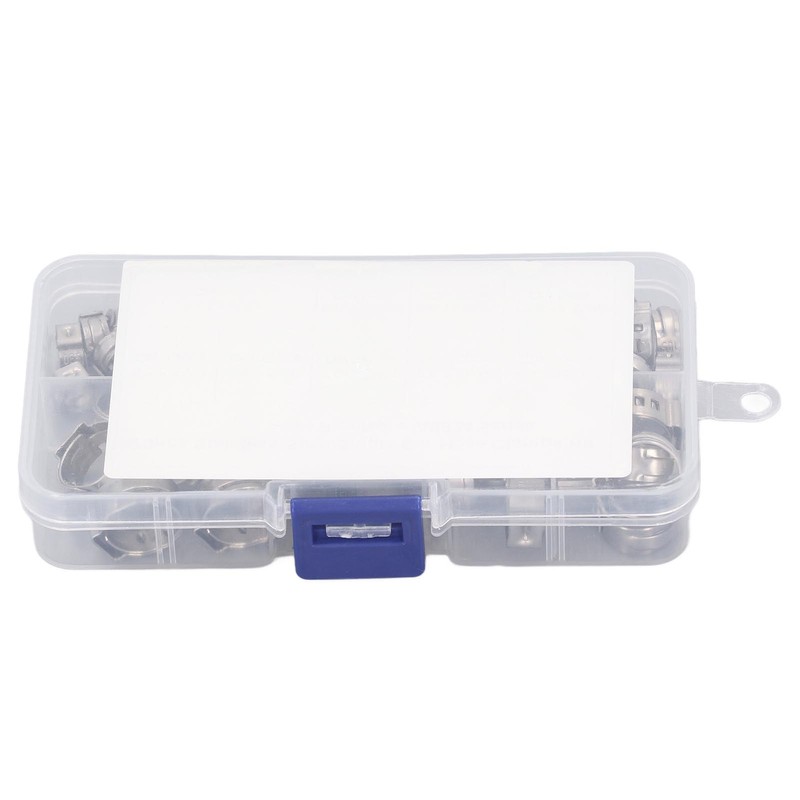 70Pcs Single Ear Hose Clamp Kit Stainless Steel Stepless 9