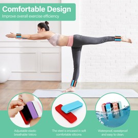 Kasanni Wrist Weights 2 Pieces (0.5 kg Each) Weights for Legs and Arms Ankle Weights Pilates Weights Wrist Weights Foot Weights Suitable for Men and Women, Yoga, Dancing, Running, Swimming