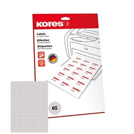 Kores L3821.25 3.81 x 2.12 cm A4 Universal Labels - White (Pack of 25 Sheets)