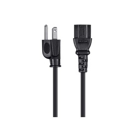 Monoprice 1ft 16AWG Power Cord Cable w/ 3 Conductor PC Power Connector Socket (C13/5-15P) - Black