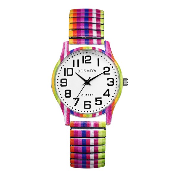 Oidea Womens Stretch Band Watches: Large Face Big Number Easy