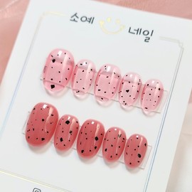 Strawberry Cow Nail Tips - Stiletto / 딸기카우 네일팁 - 스틸레토