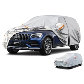 Kayme 6 Layers SUV Car Cover Waterproof All Weather for Automobiles, Outdoor Full Size Cover Rain Sun UV Protection with Zipper Cotton, Universal Fit for SUV Jeep (182-190 inch)