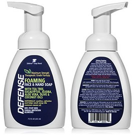 DEFENSE | 2 PACK | Foaming Face & Hand Soap 7.5 Oz Tea Tree Eucalyptus Aloe Vera
