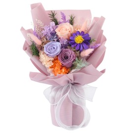 Jtoder Forever Flowers for Delivery Prime, Preserved Long Lasting Purple Rose Flower Bouquet for Mom Wife Girlfriend on Mothers Day Valentines Day Christmas Anniversary Birthday Gifts for Her