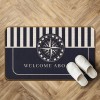 Skiptiger Nautical Navy Blue Compass Doormat,Welcom