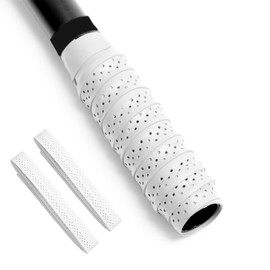 2 Grips Tennis Racket Grip Tape - Precut and Dry Feel Tennis Grip - Tennis Overgrip Grip Tape Tennis Racket - Wrap Your Racquet for High Performance (White)