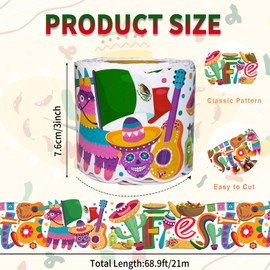 68.9ft Fiesta Bulletin Border Spanish Bulletin Board Borders，Day of The Dead Bulletin Border Trim，for Mexican Hispanic Holiday Home School Classroom Wall Blackboard Decor