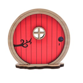 Simaixing Fairy Door for Garden, Miniature Elf Door for Wall, Fairy Garden Accessories Outdoor for Trees and Tree Trunk, Mini Arch Fairy Tale Door Courtyards Decoration (Red)