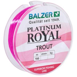 Balzer Platinum Royal Trout Line 150 m Monofilament Fishing Line, Diameter/Load Capacity: 0.25 mm / 7.0 kg, Colour: Pink
