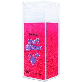 Hemway Premium Craft Glitter Shaker - Fluorescent Pink | Ultrafine Metallic Flake Sequins for Resin & Epoxy Crafts | Craft Supplies for Tumblers, Festival & Art | 130 g