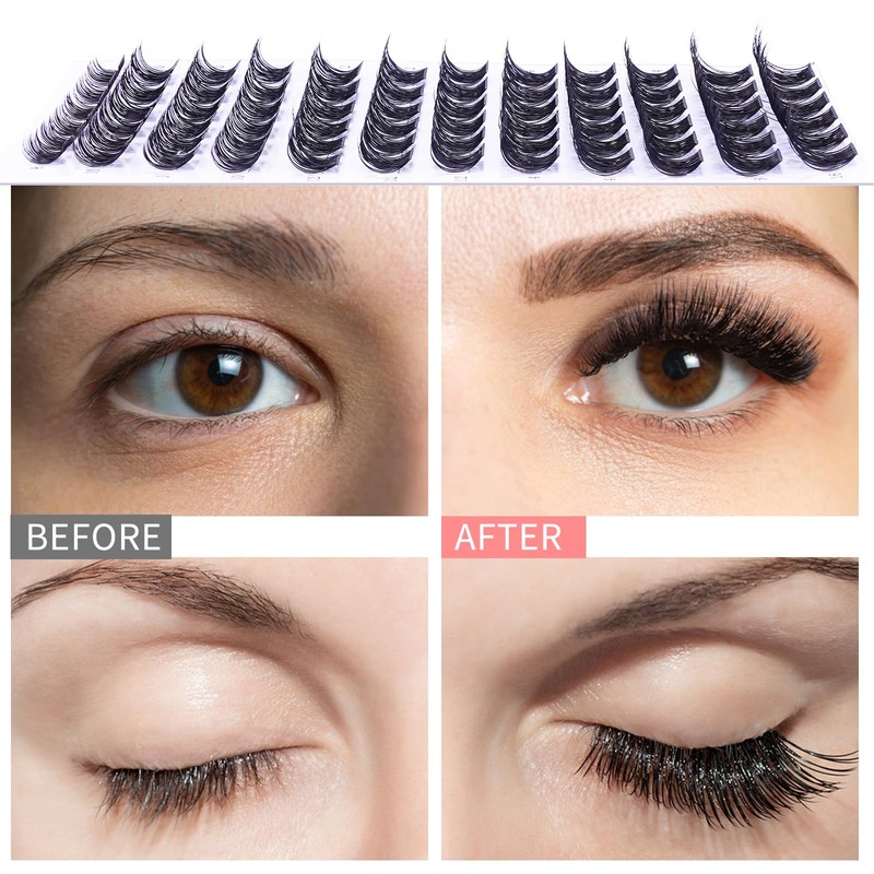 Lash Clusters DIY Eyelash Extensions, 72 Pcs Individual Lashes Cluster