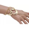 Unbranded Women Wrist Bracelet Jewelry Gold Metal Hand Chain Ring