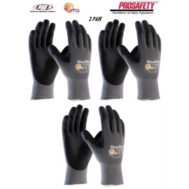 PIP 34-874 MaxiFlex Ultimate Micro Foam Nitrile Grip Coated WORK GLOVES 3 PAIR - 3XLarge