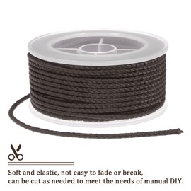 Kozelo Nylon Twisted Cord -[2mm 12 Yards] Trim Braided Rope Nylon Beading String Cord for Chinese Knotting Decor Necklace, Coffee