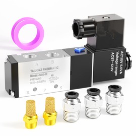 TAILONZ PNEUMATIC 3/8"NPT Solenoid Valve 4V310-10 AC110V Single Coil Pilot-Operated Electric 2 Position 5 Way Connection Type Junction Box