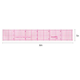 KEARING Clear Sewing Graph Ruler Fashion Design Ruler, Sandwich Line, 1" x 6", Transparent Pattern Making Dress Making Ruler for Sewing Quilting