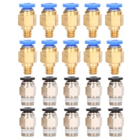 20 Pcs Pressure Faucet Kit Pneumatic 3D Printer Fitting PC4-M6 PC4‑10 Accessory Kit for Ender 3 Ender 5 for 3 Pro 3 V2 5 Plus CR-10 5 Pro Other Accessories for
