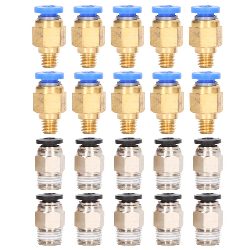 20 Pcs Pressure Faucet Kit Pneumatic 3D Printer Fitting PC4-M6