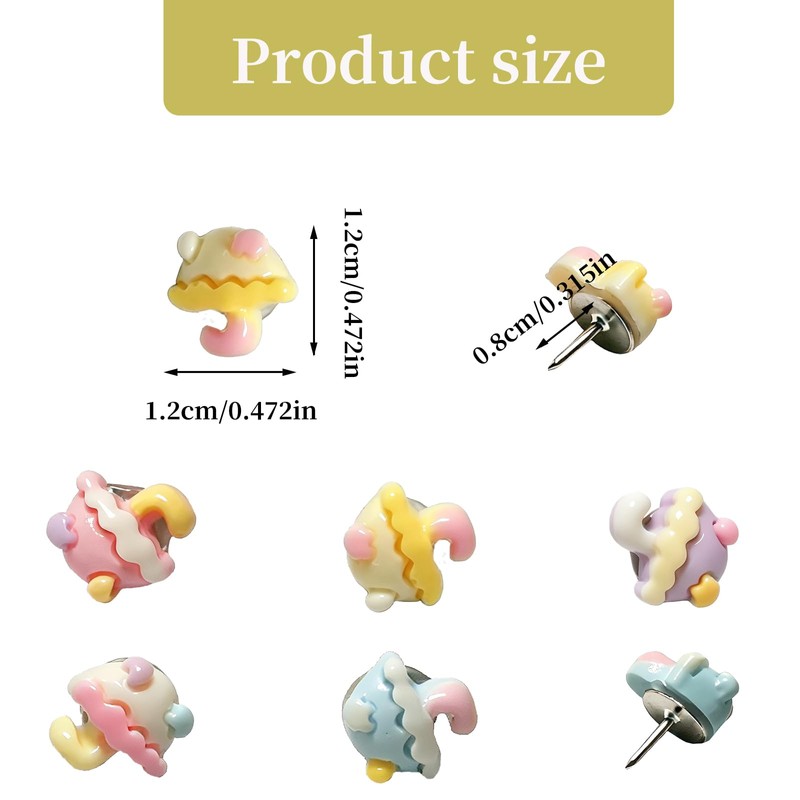 50 Pcs Umbrella Push Pin Cute Pastel Umbrella Thumb Tacks