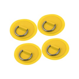 A ABSOPRO 4pcs 11cm Yellow D Ring Patch Pad PVC Stainless Steel for Surfboard Item Replacement
