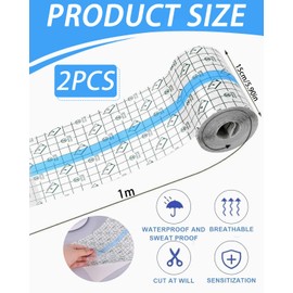 JIPUKE 2 Rolls Tattoo Aftercare Waterproof Bandage, Second Skin Healing Protective Bandages, Clear Stretch Antibacterial Wound Dressing Tape for Swimming,Shower,1m*15cm