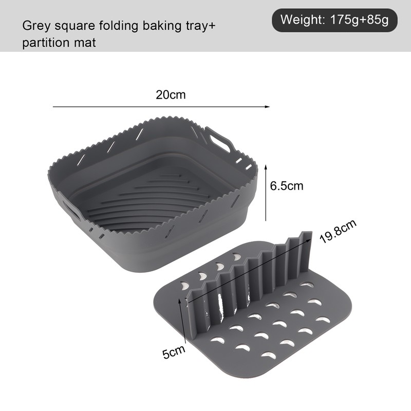 Square Air Fryer Silicone Baking Pan with Silicone Mat Air
