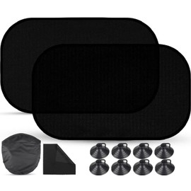 Moseem Sonnenschutz Auto Baby Kinder mit UV Schutz, 2er Set Autofenster Sonnenschutz Kinder Sonnenschutz Auto Seitenscheibe mit 8 Saugnapf für Baby Kinder, Schwarz, 50 x 30 cm