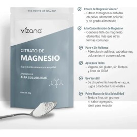 Citrato De Magnesio En Polvo 100 G Vizana Nutrition                                                                                                   