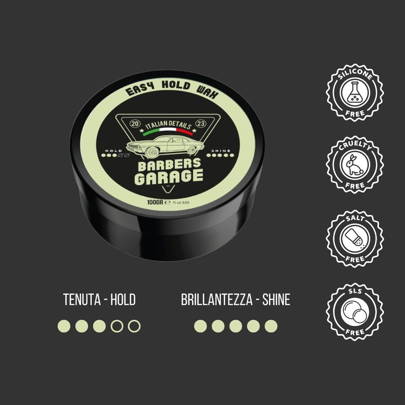 Barbers Garage Easy Hold Wax - Hair Wax for Shiny