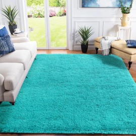 XSIVOD Rug Living Room, Ultra Soft Bedroom Rugs Area Rugs for Living Room Floor Carpet, Luxury Fluffy Shag Lounge Rug Ideal for Bedroom, Nursery, Kids Baby Room, 80x160cm, Teal Blue