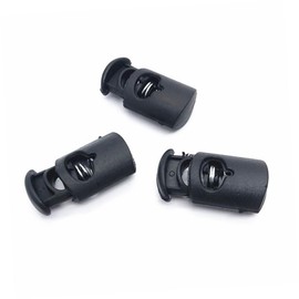 Operitacx 50pcs Lock Catch Toggles Lanyard Stopper Locks Trouser Drawstring Cord Product Stops Sliding Fastener Buttons Snap Hook Lock Cord Lock Drawstrings Spring Clips for Elastic Black